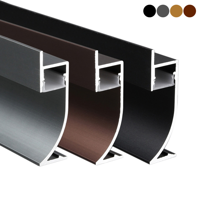 Tile Wall Baseboard Black And Colored Skirting Boards For 10mm LED Strip